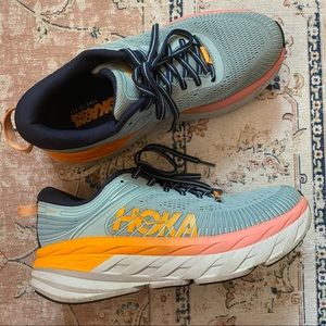 Hoka One One Womens Bondi 7 Blue Running Shoes Size 8.5
